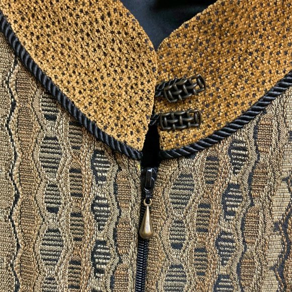 Vtg Treadle Design Room Shade of Brown Multi Tapestry Zip Jacket - Picture 5 of 10
